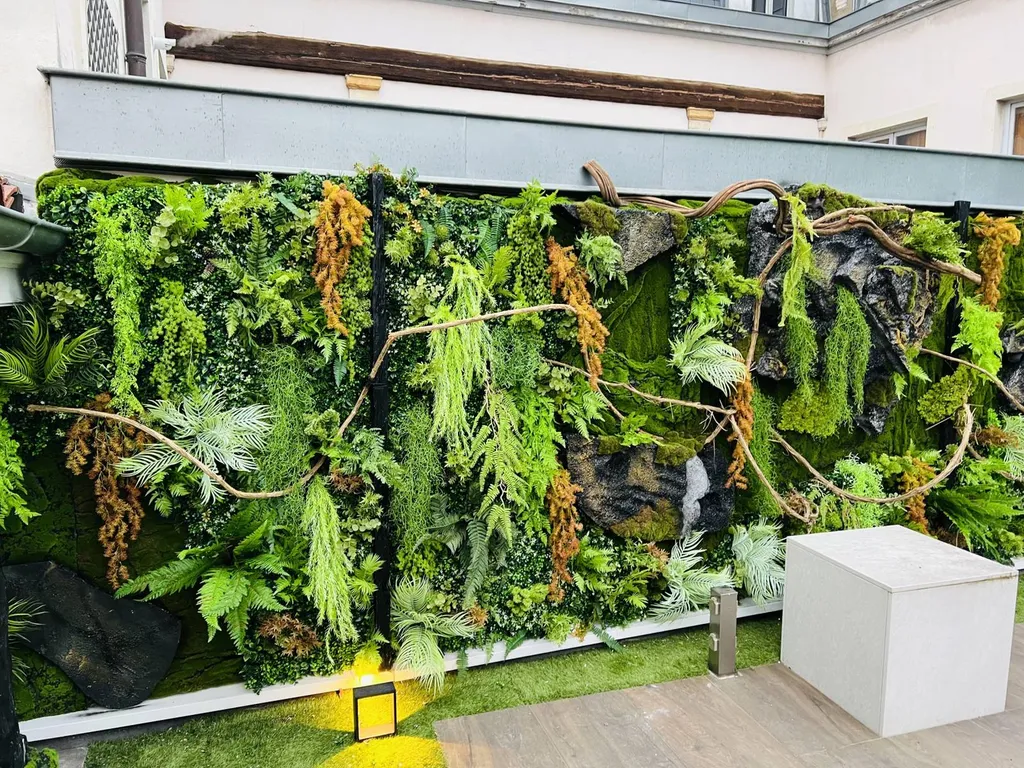 mur végétal artistique exterieur traité uv
