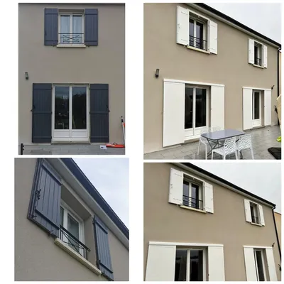 Pose de volets coulissants au rez-de-chaussée et volets battants à l'étage d'une maison à Cormeilles-en-Parisis 95240 dans le Val d’Oise