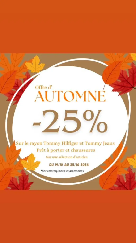 Profitez de l'offre d'automne -25% sur Tommy Hilfiger et Tommy Jeans chez Urban Chic à Dieppe