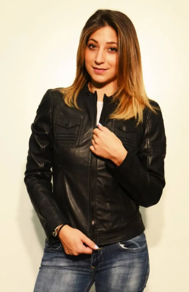 blouson cuir noir Giorgio femme