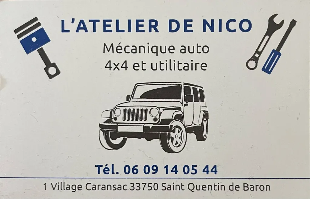 Mécanicien auto, 4x4 et utilitaire Caransac proche de St Quentin de Baron Atelier Nico