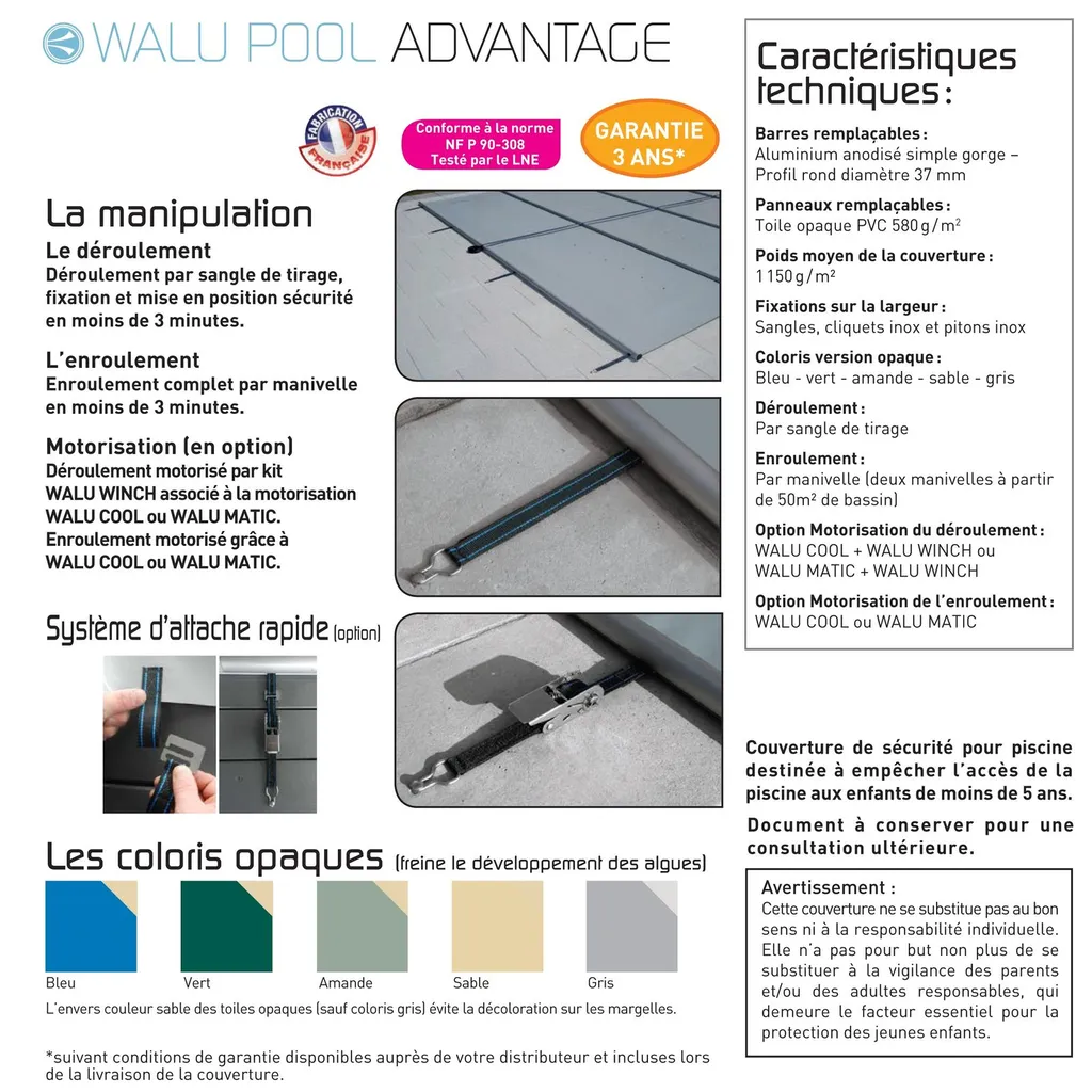 COUVERTURE A BARRES WALU POOL MODELE ADVANTAGE