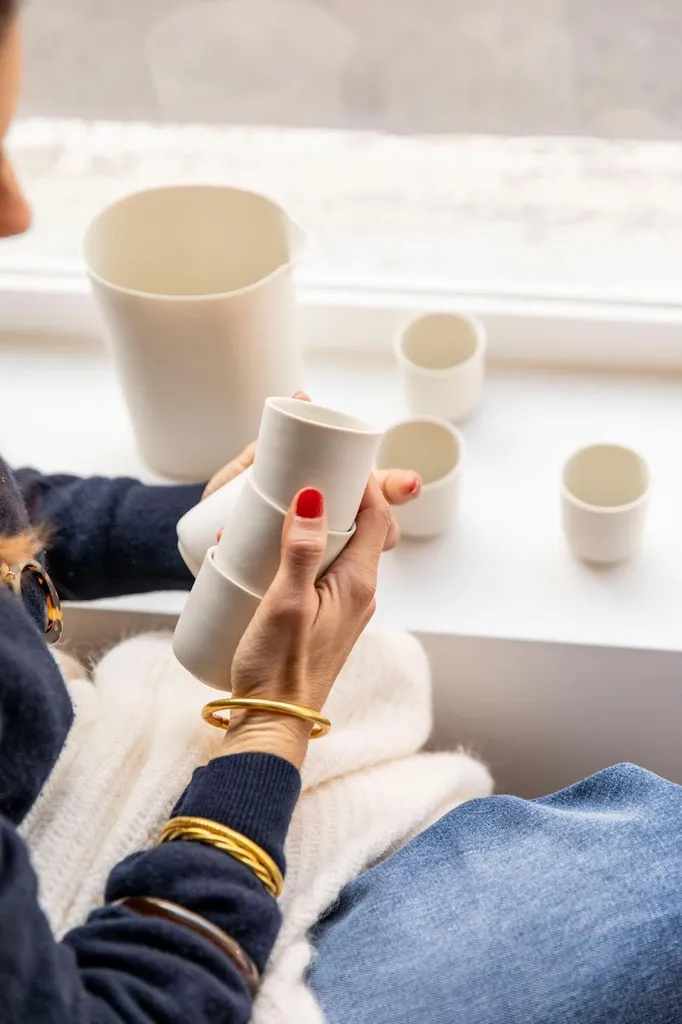 Tasse à café porcelaine Limoges artisanale