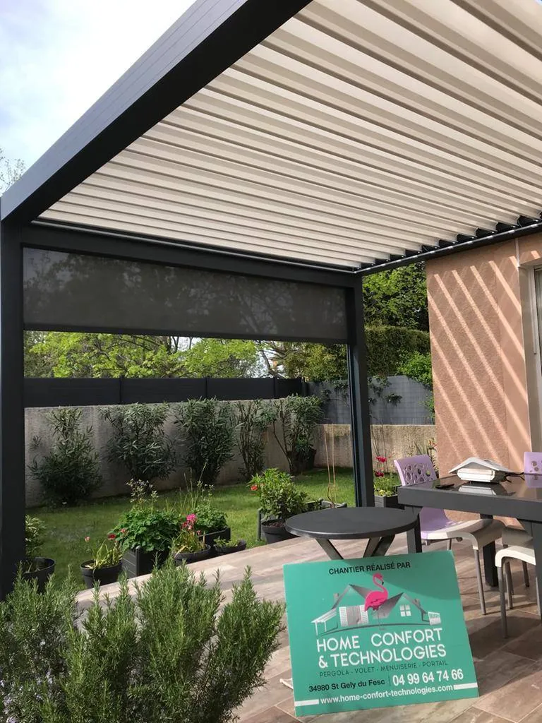 Pergola avec un système de motorisation - Réalisations HCT