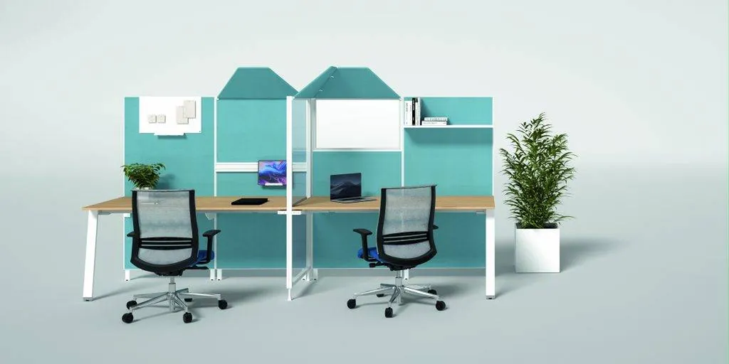 Notre zone d'activité pour ce serviceBureaux bench à Nîmes 30000 dans le Gard : postes de travail partagés QUADRIFOGLIO avec écrans de séparation acoustique pour agencer vos open spaces de manière productive