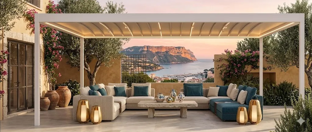 Vente et installation d’une pergola Corradi Alba Butterfly à Cassis