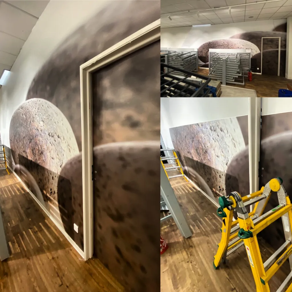 Adhésif spécial, vitrophanie ou stickers mur et vitrine pour pose intérieure pour Chausson Matériaux à Toulouse en Occitanie