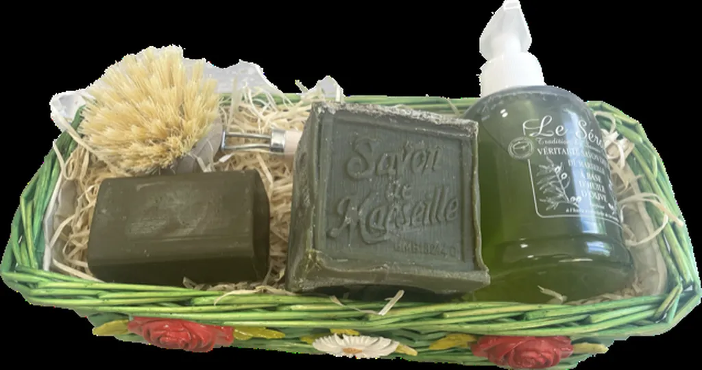 Coffret cadeau savon de Marseille olive pour Noël