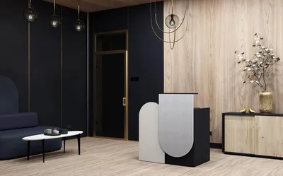 Banque d’accueil Vaero design ergonomique pour entreprises dans la région PACA bureaux modernes réception professionnelle solution personnalisée