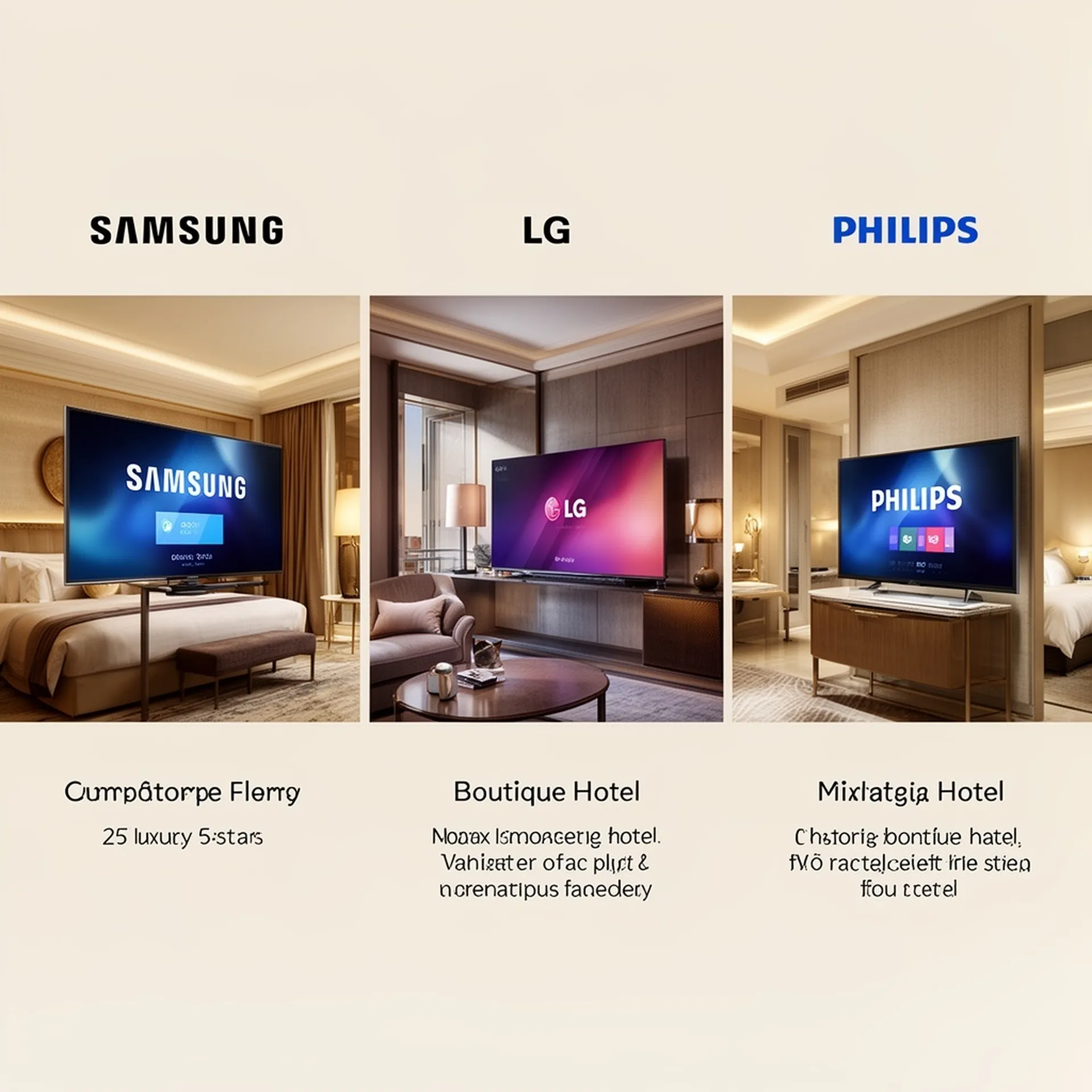 Samsung vs LG vs Philips - Quelle Marque TV pour Quel Type d'Hôtel ?