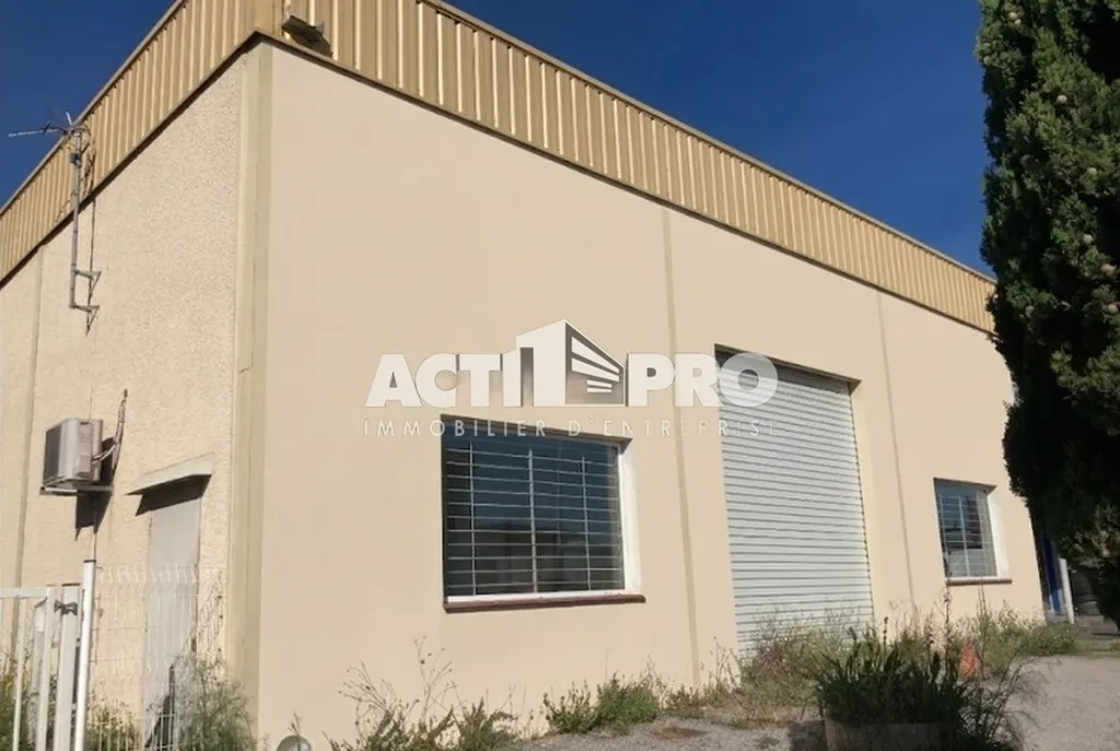 Local d'activité à louer de 444 m² avec showroom et parking à Pollestres.