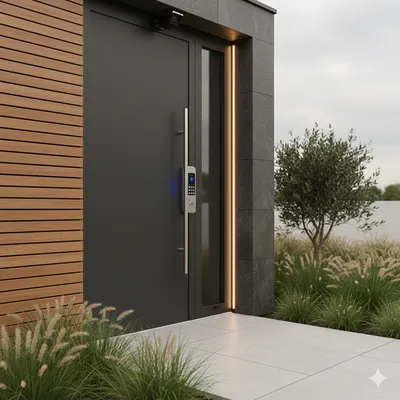 porte avec serrure connectée