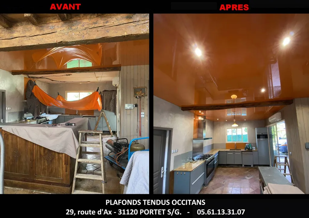 AVANT / APRES Plafonds Tendus Occitans Beaumont de Lomagne
