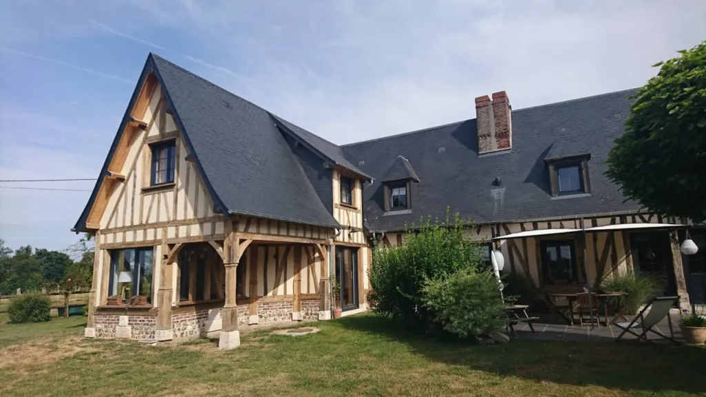 Extension colombage à l'ancienne à Houlgate proche Cabourg dans le Calvados 14