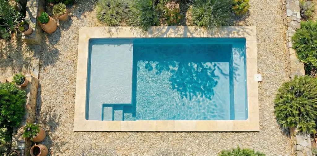 Mini-piscine dans jardin
