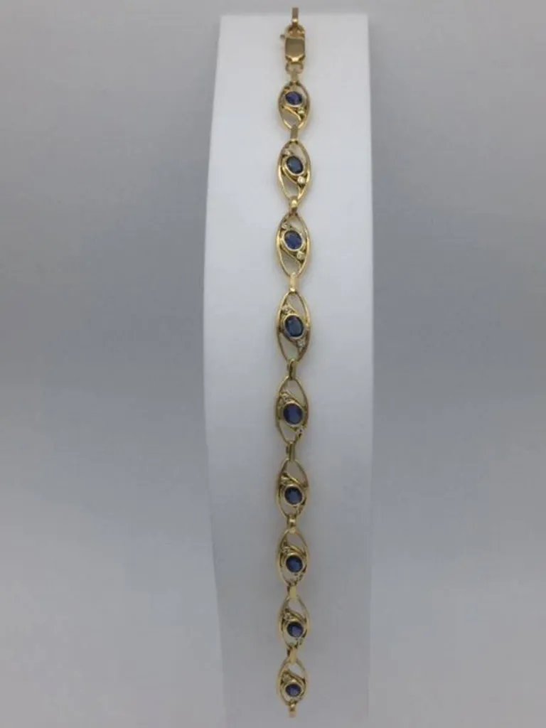 Bracelet or 750/1000ème saphirs et diamants occasion Or Ligne La Teste Bassin d'Arcachon