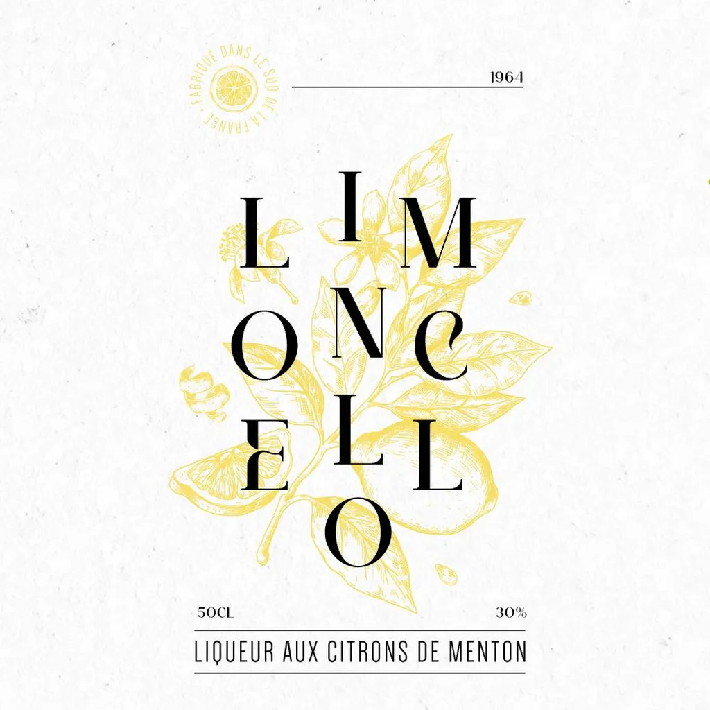 etiquette limoncello artisanal alcool de citron de menton 