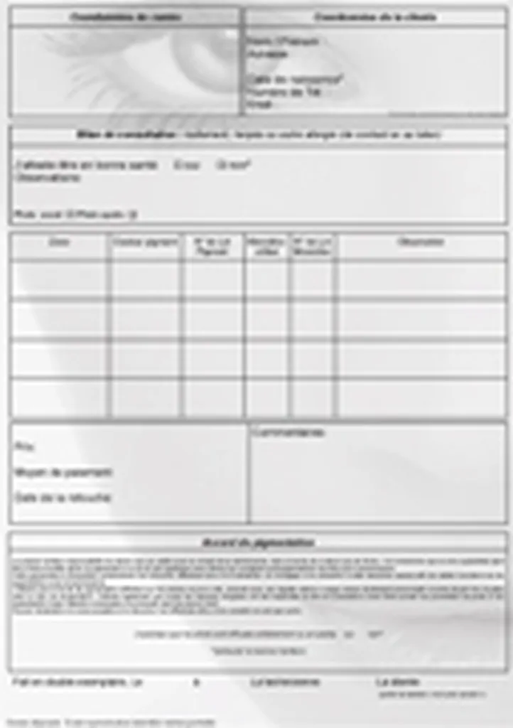 fiche de consentement pour le microblading à Lyon