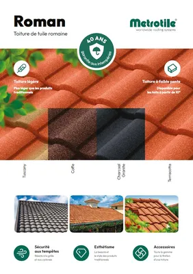 Les tuiles métalliques romaines METROTILE ROMAN
