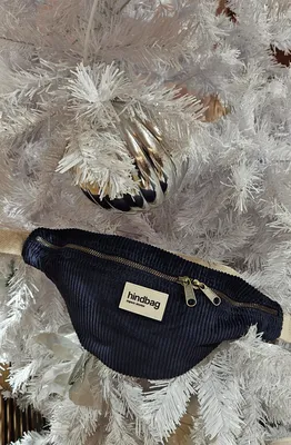 Sac banane Hindbag velours côtelé marine disponible chez Evasion Eu