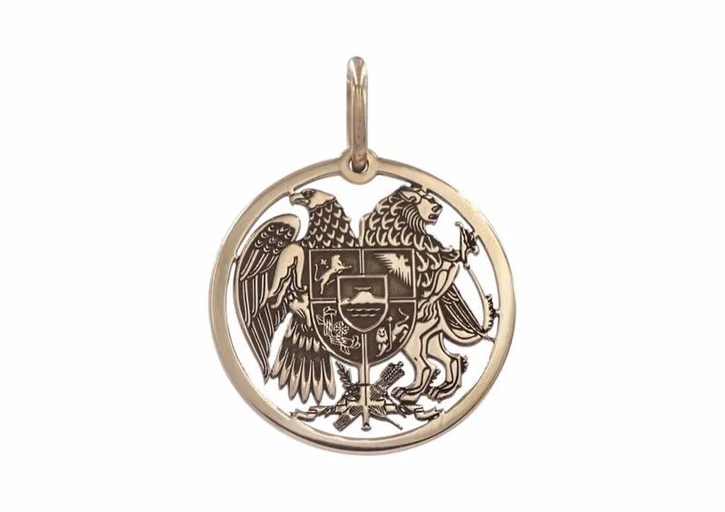 Médaille en or 18 carats avec blason Arménien Marseille 13007
