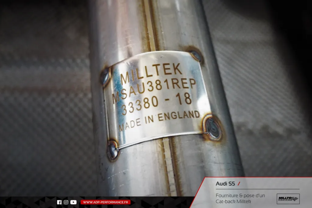 Ligne d'échappement Cat-back Milltek Audi S5 Avignon - ADP Performance