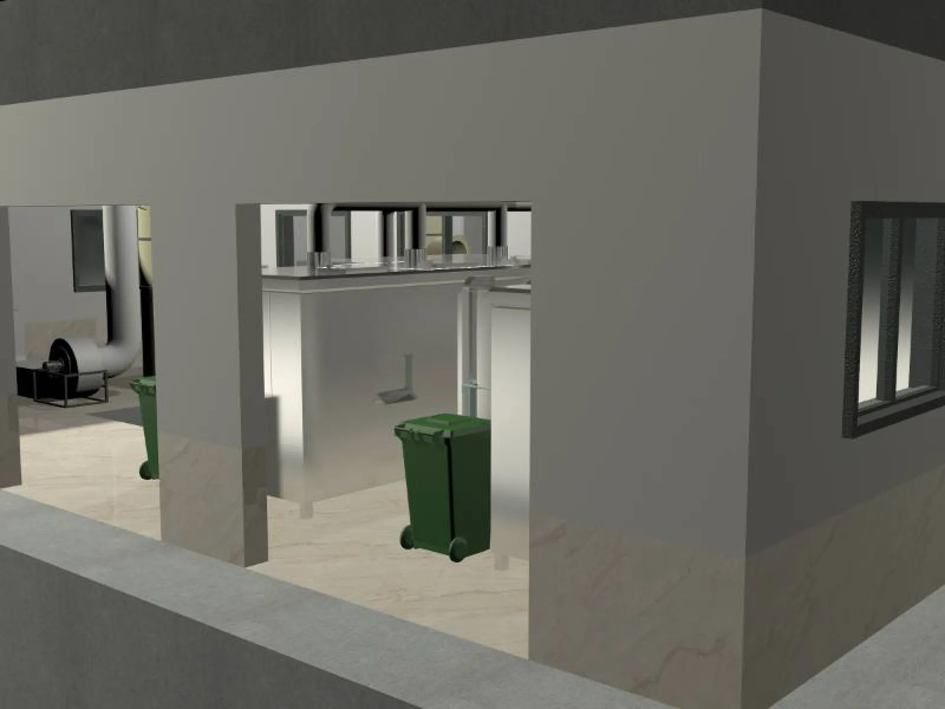 Espace de chargements des biodéchets du composteur électromécanique ED 10T dessin 3D