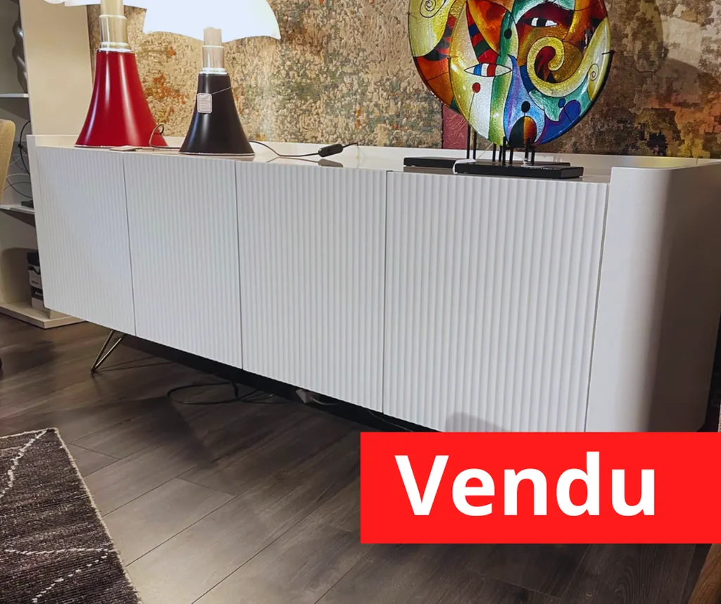 Enfilade 4 portes laqué blanc