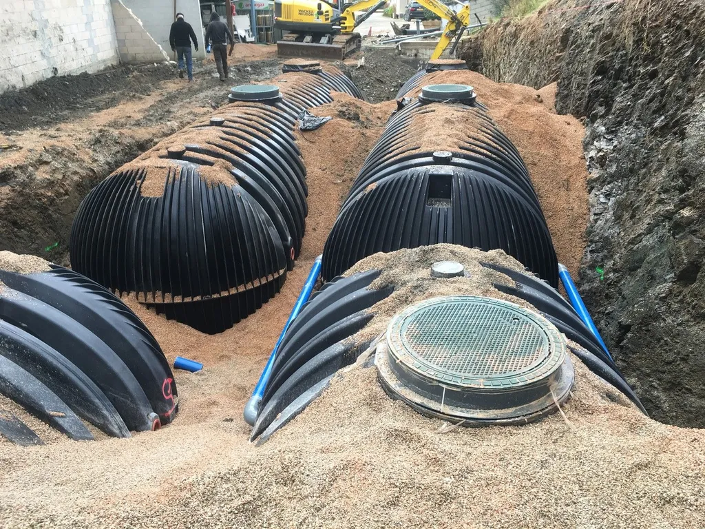 Cuve polyéthylène pour le traitement de eaux usées pour un camping de 500 eh près de hyeres