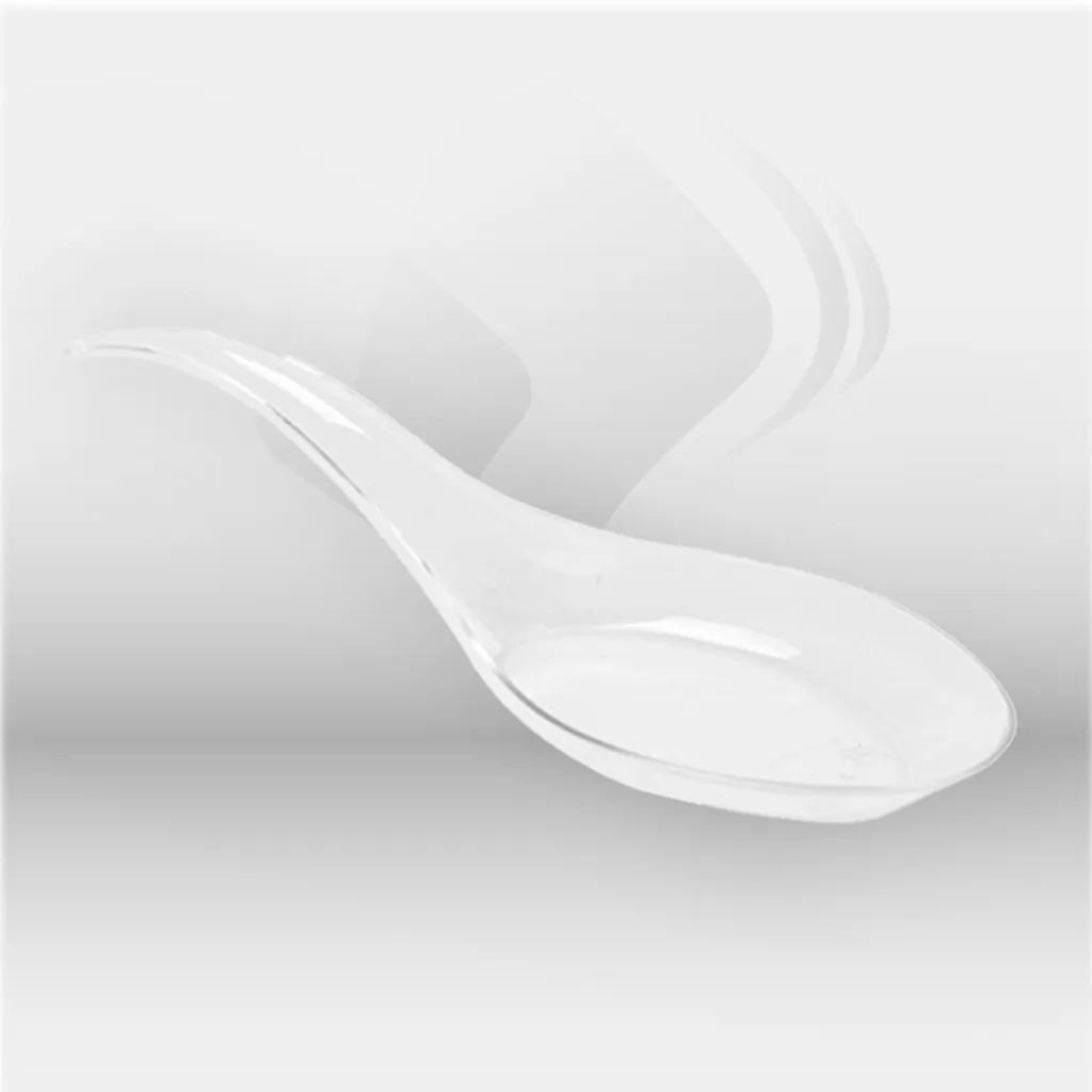 Cuillères de dégustation transparentes Garcia de Pou pour restauration professionnelle, idéales pour mises en bouche, buffets et événements, offrant une solution élégante, hygiénique et pratique pour le service des préparations culinaires en portions indi
