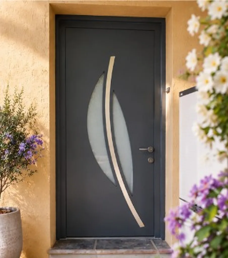 Installation porte mono bloc à Nice : Vue Extérieure Modèle Valeriane2 Collection Osmozen