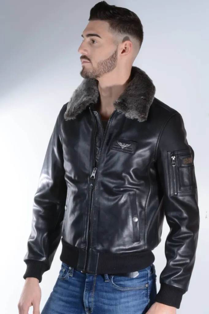 blouson pilot cuir Jilani homme