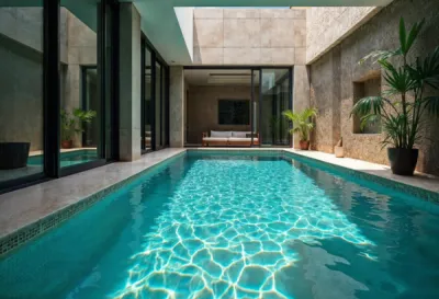 Aloha piscines - Piscine luxe Gironde - Sur-mesure 5x10m - Installation premium - Villa exceptionnelle