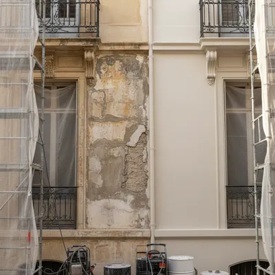 Rénovation de façade à Montpellier avec décapage chimique maîtrisé traitement des bétons dégradés et finition lissée haute résistance mécanique en Hérault 34