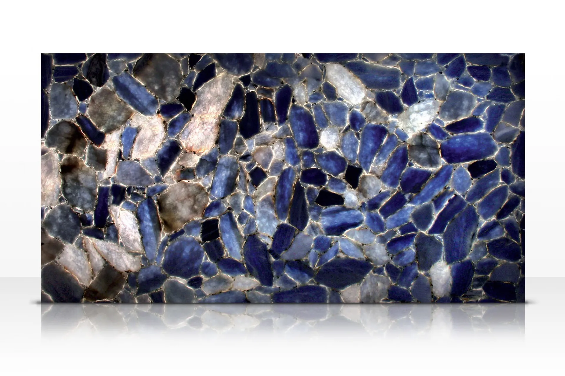 Tranche Ice Bleu Calcite rétroéclairée