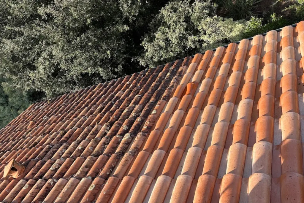 Nettoyage professionnel de toiture à Sète : décapage complet, traitement hydrofuge, démoussage et protection longue durée des tuiles