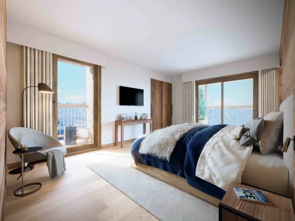 Appartements neufs du T2 au T5 avec une cuisines entièrement équipées et vues sur le domaine skiable à L'Alpe d'Huez (38)