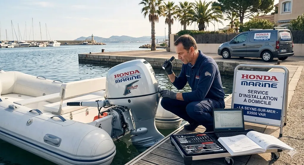 Achat moteur hors-bord Honda Marine d’occasion avec installation à domicile pour annexe bateau à La Seyne-sur-Mer 83500 Var