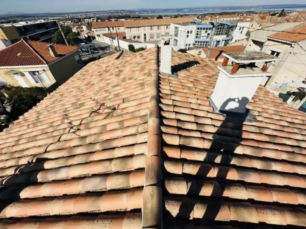 Intervention de couvreur pour un nettoyage de tuiles de toiture de maison près de Aix en Provence 
