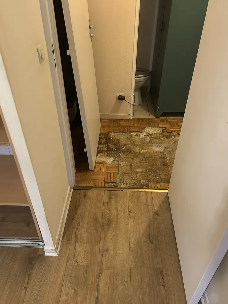 Dégât des eaux parquet dans une maison de Belleville en Beaujolais (Rhône – 69) avant travaux de rénovation