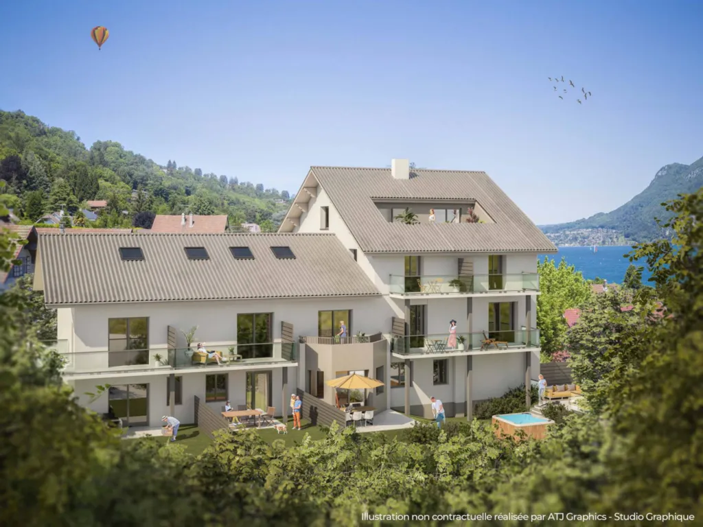 Appartement T3 duplex au bord du lac d'Annecy au sein d'une copropriété réhabilitée et rénovée à Sévrier proche d'Annecy