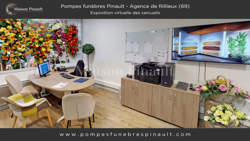 exposition virtuelle de nos cercueils en direct par la maison Pinault près de 20 modèles disponibles à Rillieux la Pape 