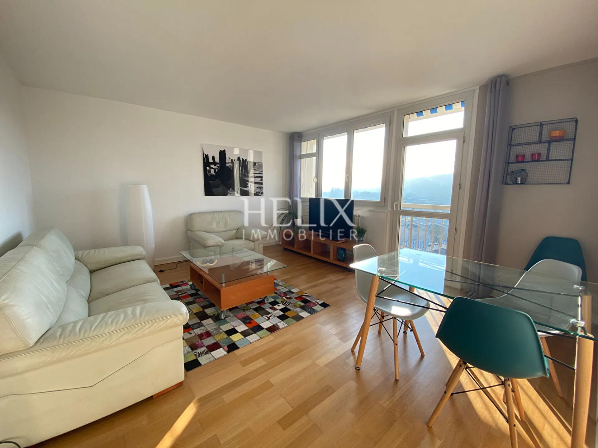 Le Pecq Rive gauche, appartement meublé en étage élevé avec ascenseur et balcon 