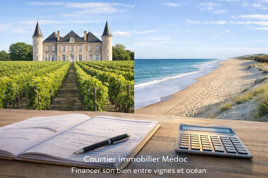 Courtier immobilier Médoc : financer son bien entre vignes et océan