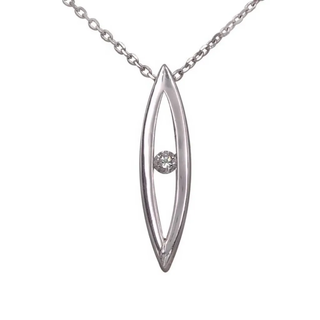 Collier or blanc 18 carats et diamant