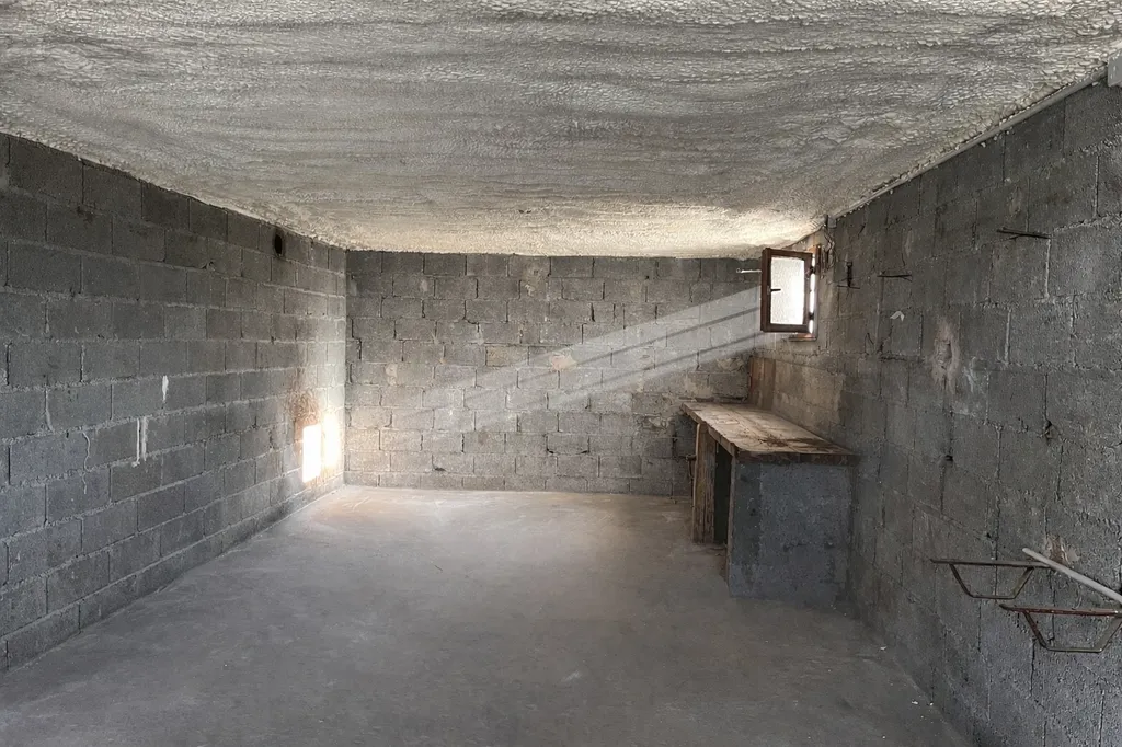 Isolation plafond de garage par mousse polyuréthane projetée