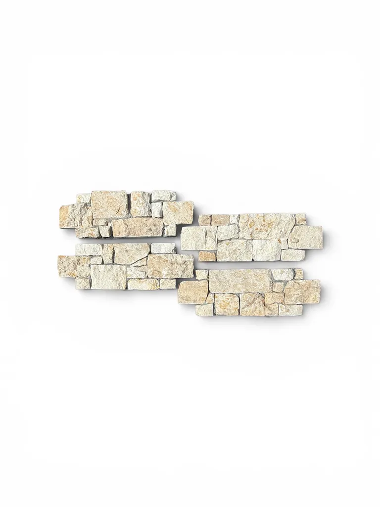Parement beige en plaquette en T
