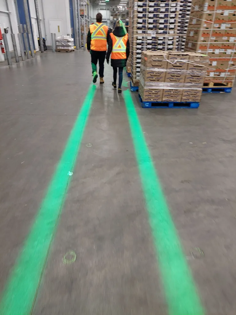 Les projecteurs Virtualine de Laserglow Technologies améliorent durablement la visibilité des allées piétonnes dans les entrepôts logistiques