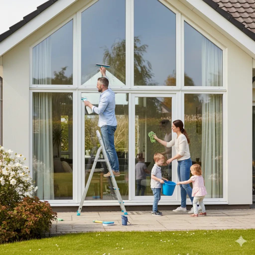 Nettoyage fenêtre de l'extérieur