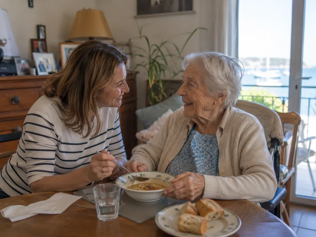 Aide aux repas et compagnie à Sanary-sur-Mer pour rompre l'isolement des aînés lors des moments clés de la journée dans le Var